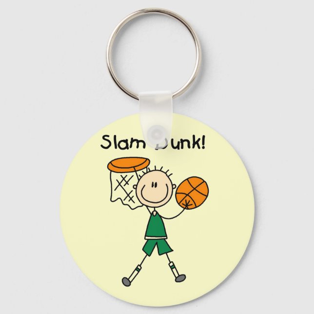 Basketball Slam Dunk T - Shirt und Geschenke Schlüsselanhänger (Vorderseite)
