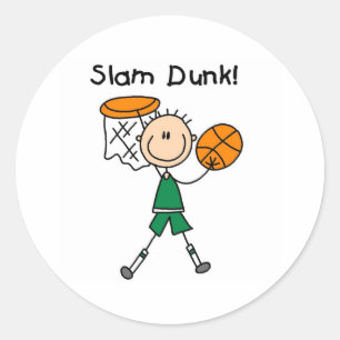 Basketball-Slam-Dunk-T-Shirts und Geschenke Runder Aufkleber