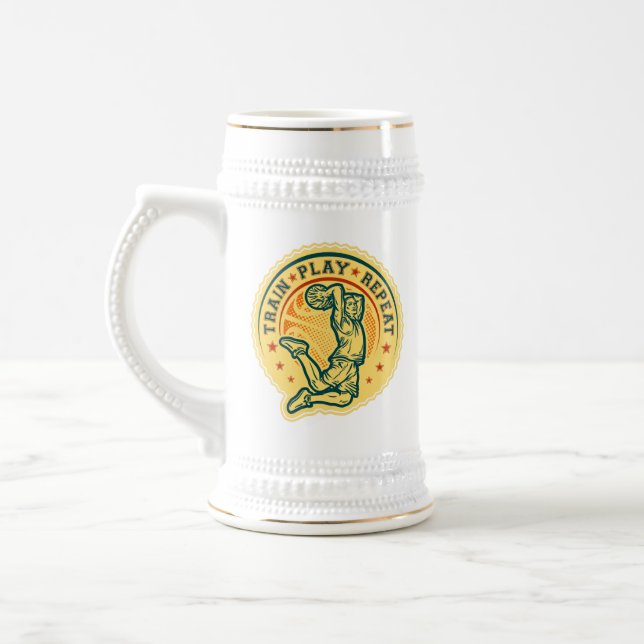 Basketball Slam Dunk Vintages Design Bierglas (Links)