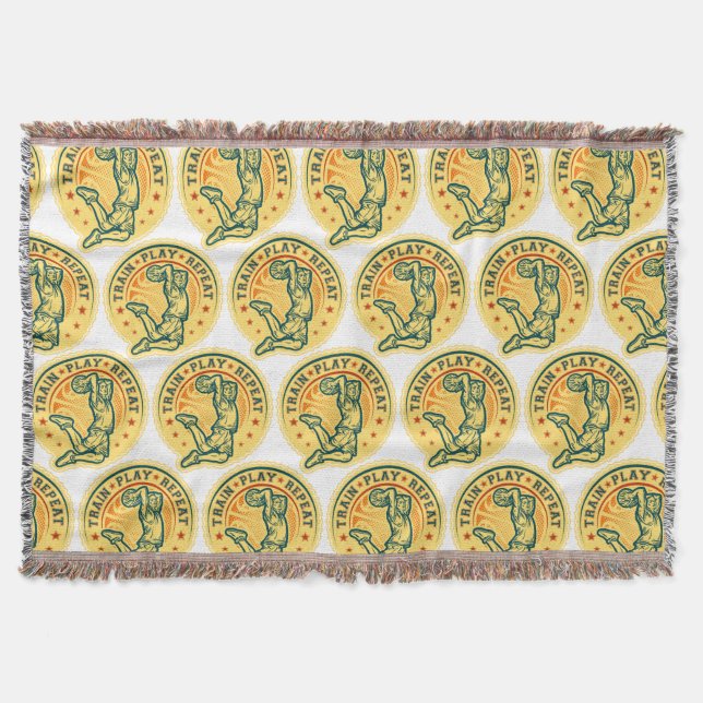 Basketball Slam Dunk Vintages Design Decke (Vorderseite)