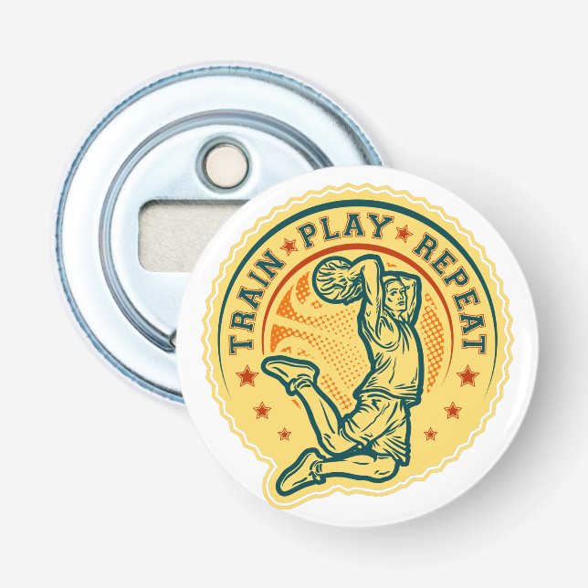 Basketball Slam Dunk Vintages Design Flaschenöffner (Vorderseite)