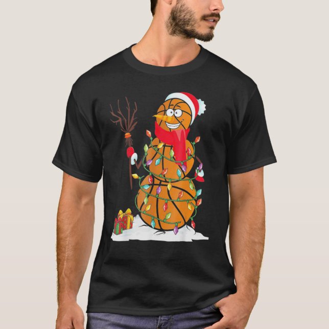 Basketball Snowman Balls T-Shirt (Vorderseite)