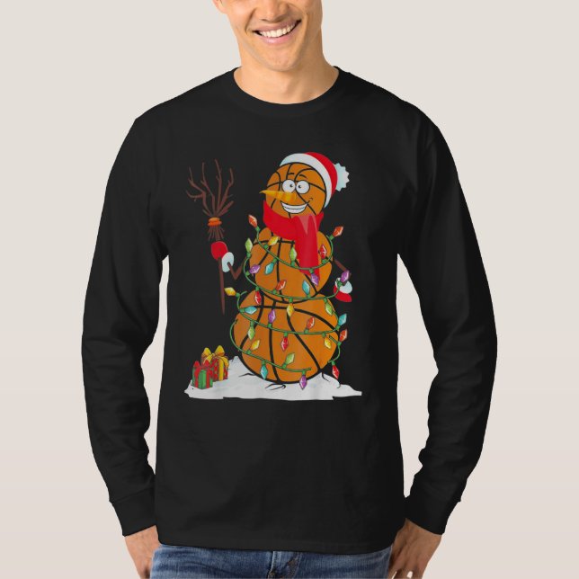 Basketball Snowman Balls T-Shirt (Vorderseite)