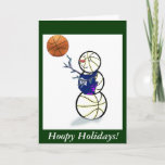 Basketball Snowman Weihnachten<br><div class="desc">Niedlicher Basketball-Schneemann wünscht euch Hoopy Holidays! Spaß Weihnachtsartikel und Geschenkideen für den Basketballspieler des Liebhabers des Spiels.</div>