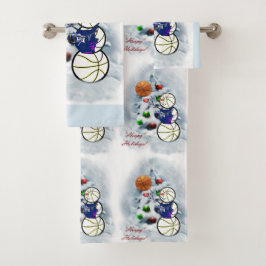 Basketball Snowman Weihnachten Badhandtuch Set