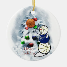 Basketball Snowman Weihnachten Keramikornament