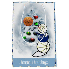Basketball Snowman Weihnachten Mittlere Geschenktüte