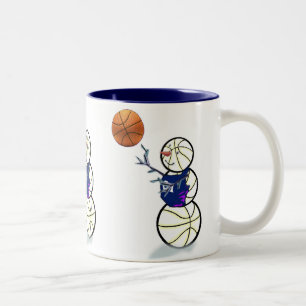 Basketball Snowman Weihnachten Zweifarbige Tasse