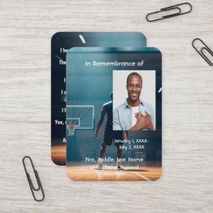 Basketball-Spiel mit Memorial Pocket Card Visitenkarte