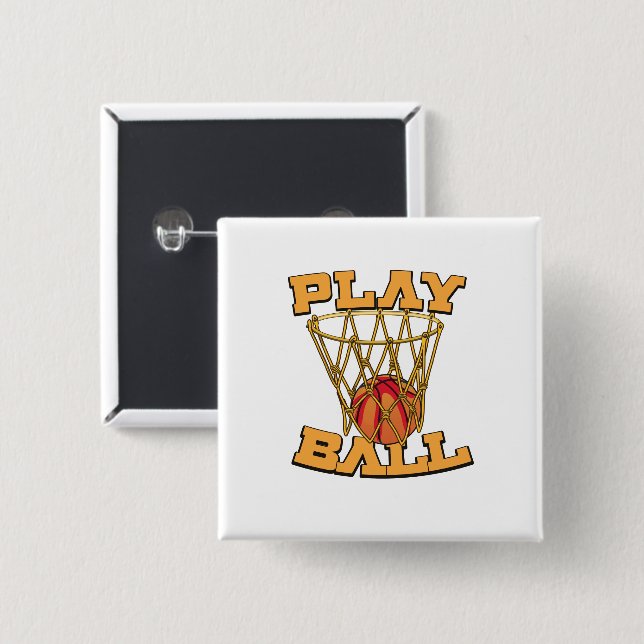 Basketball spielen. button (Vorne & Hinten)