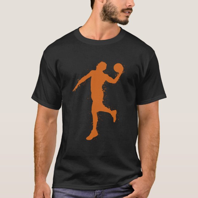 Basketball-Spieler - Abstrakter Aquarellstil T-Shirt (Vorderseite)