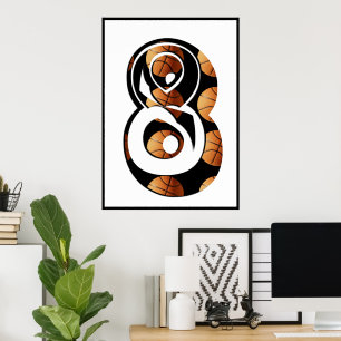 Basketball-Spieler: Acht mit Basketball, Poster