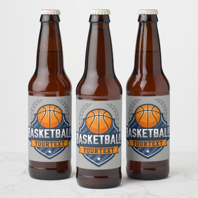 Basketball Spieler ADD NAME Varsity School Team Bierflaschenetikett (Flaschen)