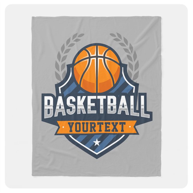 Basketball Spieler ADD NAME Varsity School Team Fleecedecke (Von Creator hochgeladen)