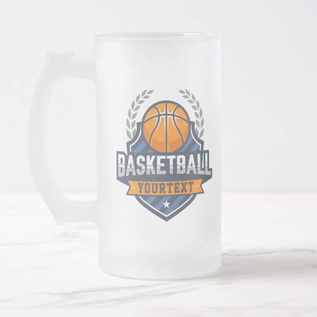 Basketball Spieler ADD NAME Varsity School Team Mattglas Bierglas (Links)