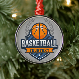Basketball Spieler ADD NAME Varsity School Team Ornament Aus Metall