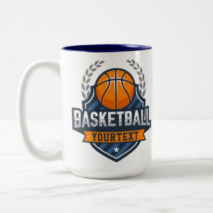 Basketball Spieler ADD NAME Varsity School Team Zweifarbige Tasse