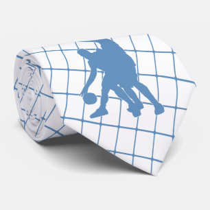 Basketball-Spieler auf Blue Karo Necktie Krawatte