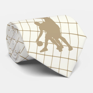 Basketball-Spieler auf Tan Karo Necktie Krawatte