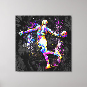 Basketball-Spieler - Ball Slam Dunk - Streetball Leinwanddruck