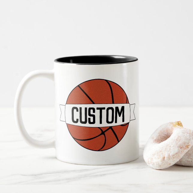 Basketball-Spieler / Coach Teamname Sport Zweifarbige Tasse (Mit Donut)