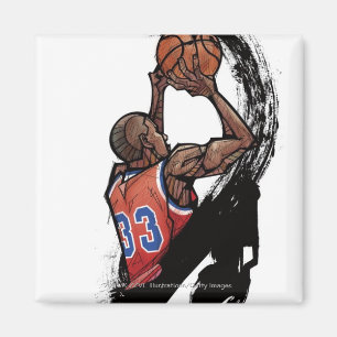 Basketball-Spieler, der Ball hält Magnet