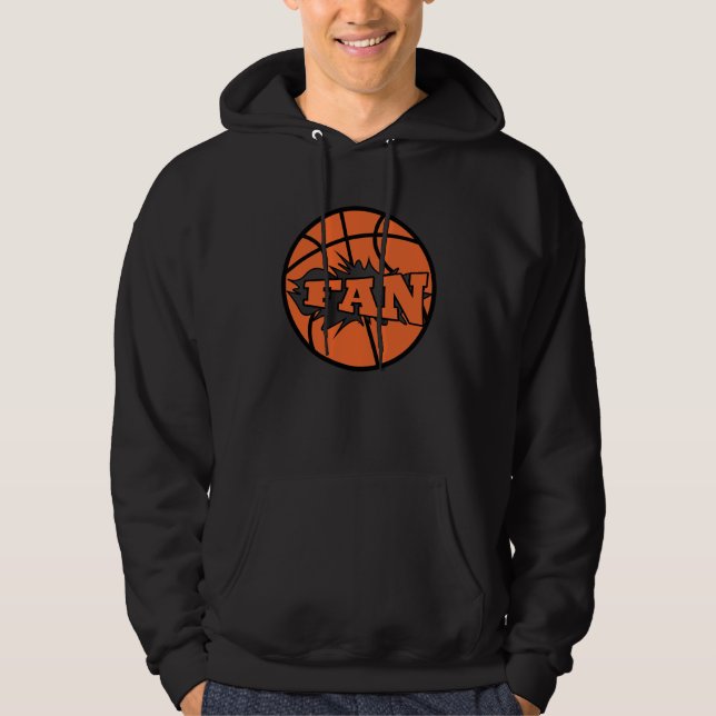Basketball-Spieler Fan orange Ball Hoodie (Vorderseite)