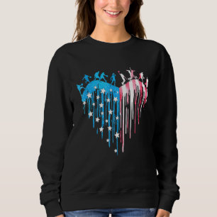 Basketball-Spieler Herzstück American Flag Waterco Sweatshirt