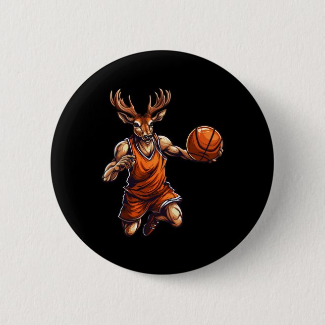 Basketball-Spieler Hirsch Button (Vorderseite)