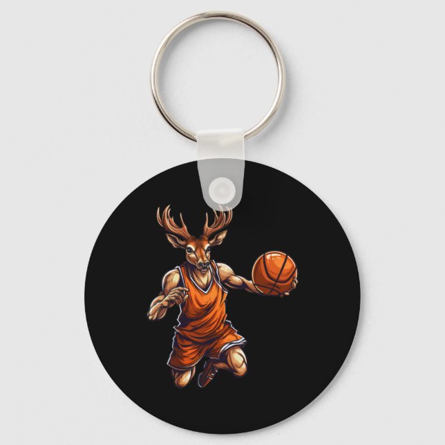 Basketball-Spieler Hirsch Schlüsselanhänger (Vorderseite)
