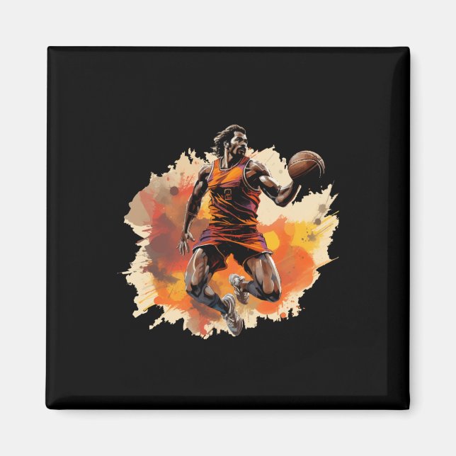 Basketball-Spieler im Kunstdesign 1 Magnet (Vorne)
