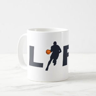 Basketball-Spieler live blauer Text Kaffeetasse
