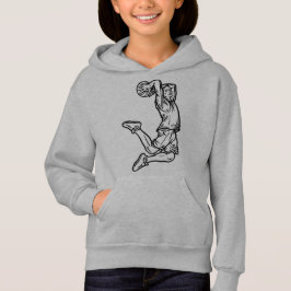 Basketball-Spieler macht Slam Dunk Dunkles Design Hoodie