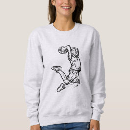 Basketball-Spieler macht Slam Dunk Dunkles Design Sweatshirt