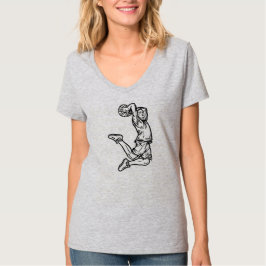 Basketball-Spieler macht Slam Dunk Dunkles Design T-Shirt