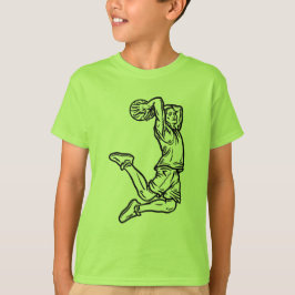 Basketball-Spieler macht Slam Dunk Dunkles Design T-Shirt