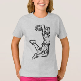 Basketball-Spieler macht Slam Dunk Dunkles Design T-Shirt