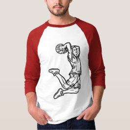 Basketball-Spieler macht Slam Dunk Dunkles Design T-Shirt