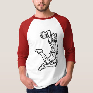 Basketball-Spieler macht Slam Dunk Dunkles Design T-Shirt