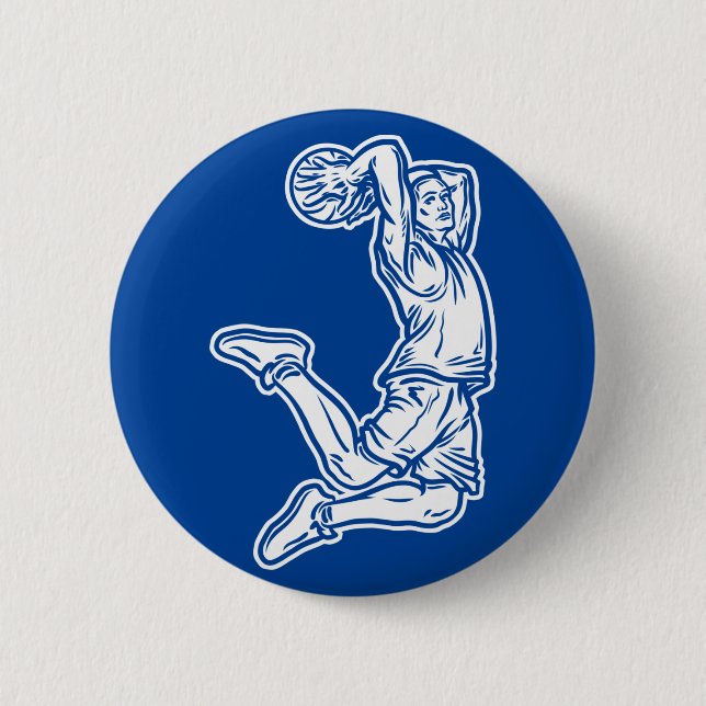 Basketball-Spieler macht Slam Dunk Light Design Button (Vorderseite)