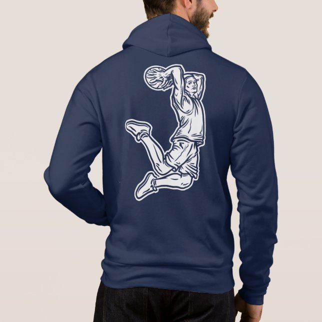 Basketball-Spieler macht Slam Dunk Light Design Hoodie (Rückseite)