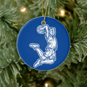 Basketball-Spieler macht Slam Dunk Light Design Keramik Ornament