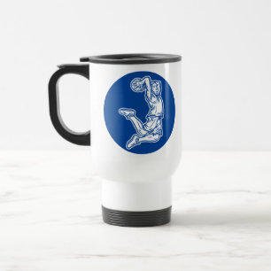 Basketball-Spieler macht Slam Dunk Light Design Reisebecher