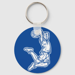 Basketball-Spieler macht Slam Dunk Light Design Schlüsselanhänger