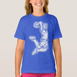 Basketball-Spieler macht Slam Dunk Light Design T-Shirt