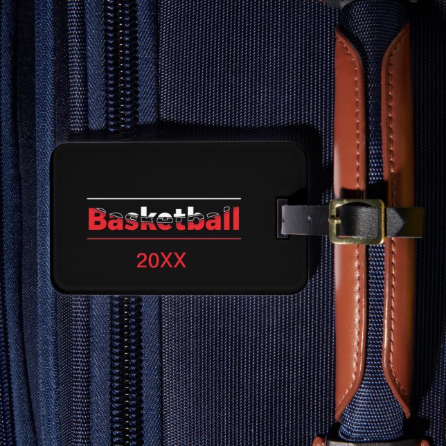 Basketball-Spieler - Minimalistischer geometrische Gepäckanhänger (Vorderseite Insitu 4)