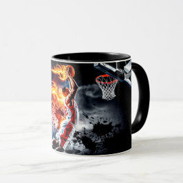 Basketball-Spieler mit Feuerschieber Dunk #4 Tasse