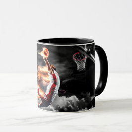 Basketball-Spieler mit Feuerschieber Dunk #5 Tasse