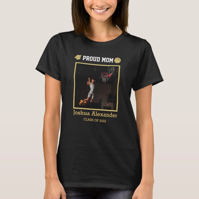 Basketball-Spieler Modernes Foto Abschluss Klasse T-Shirt (Vorderseite)