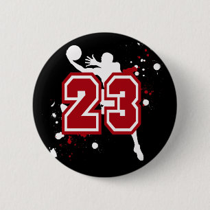 BASKETBALL-SPIELER NR. 23 BUTTON